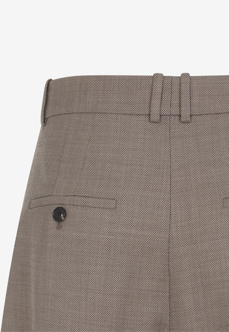Pleated Tailored Pants in Wool