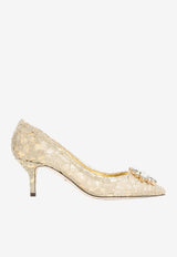 Bellucci 60 Crystal-Embellished Lace Pumps