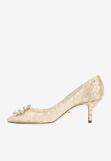 Bellucci 60 Crystal-Embellished Lace Pumps