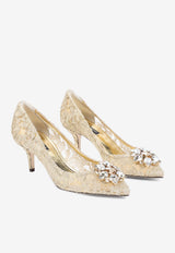 Bellucci 60 Crystal-Embellished Lace Pumps