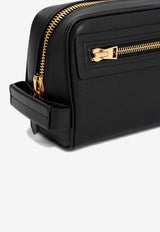 Grained Leather Toiletry Pouch