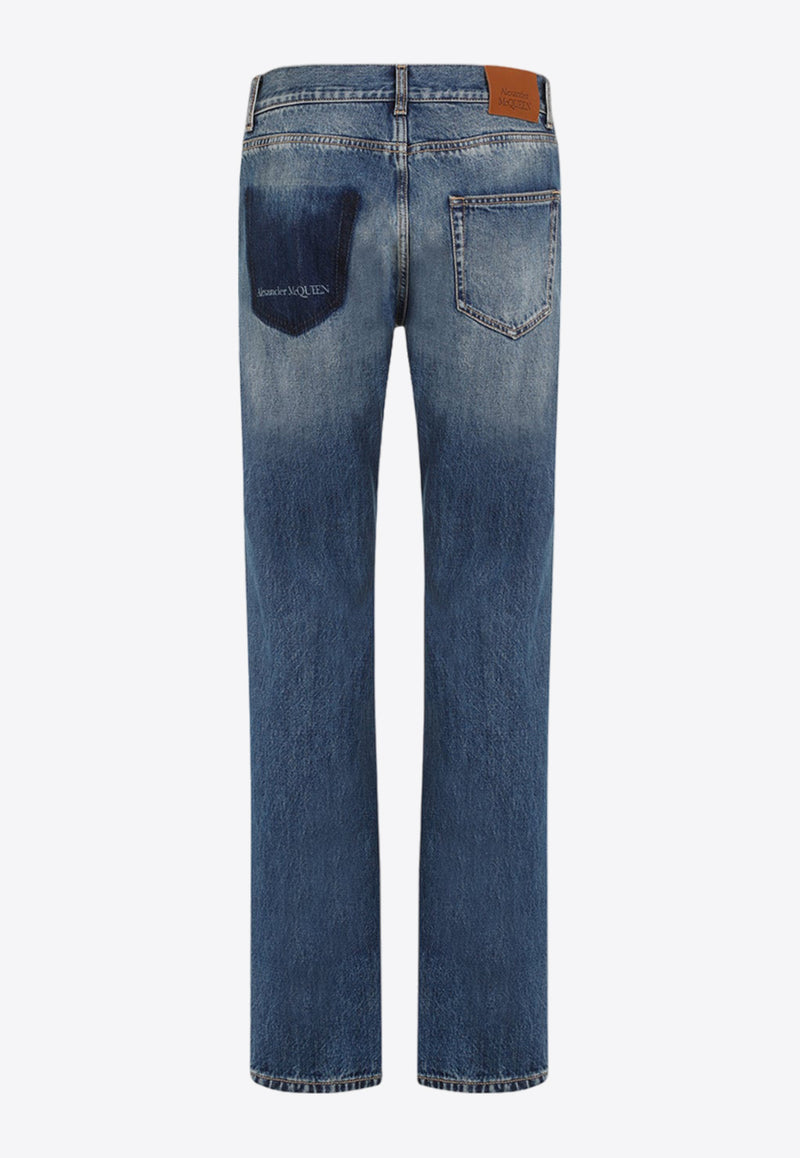 Washed Straight Jeans