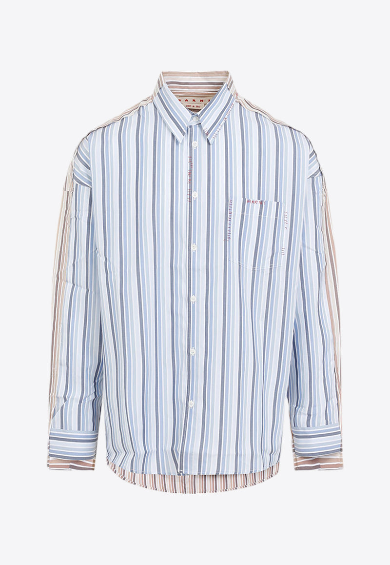 Long-Sleeved Double-Side Striped Shirt