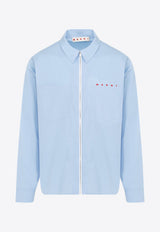 Logo-Printed Zip-Up Shirt