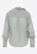 Ruffled Sheer V-neck Top