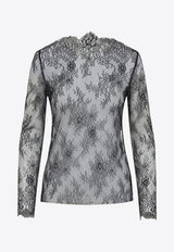 See-Through Floral Lace Top