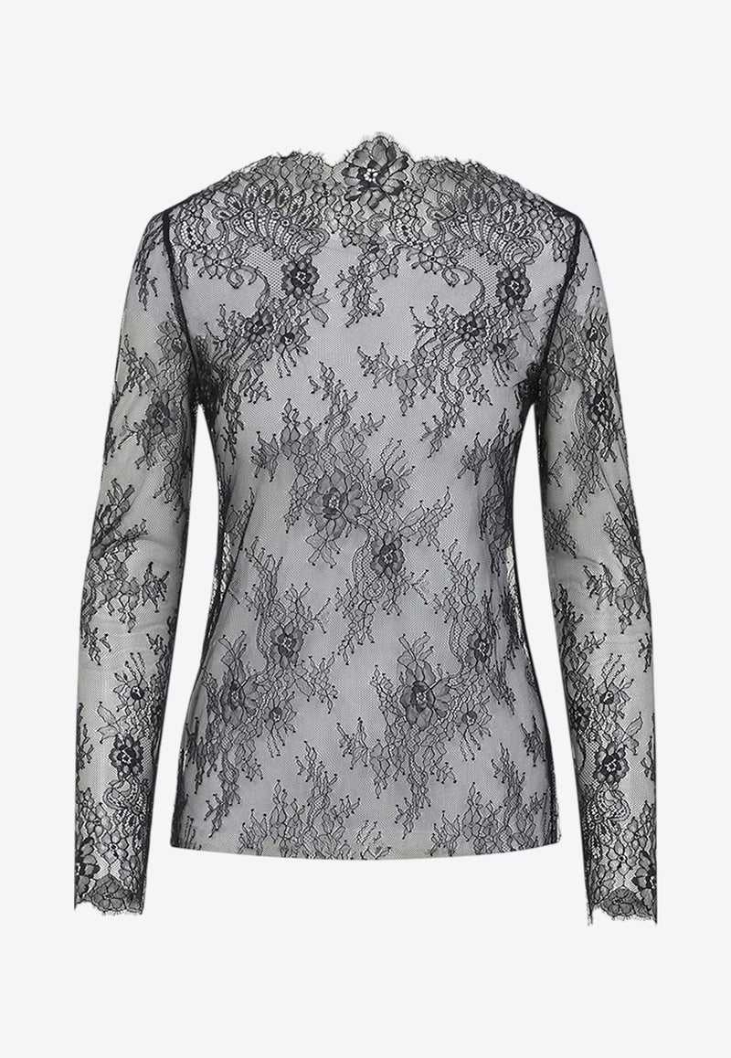 See-Through Floral Lace Top