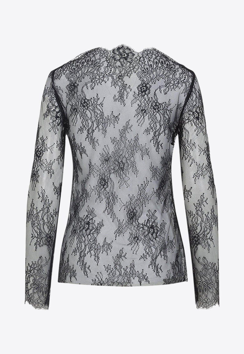 See-Through Floral Lace Top