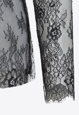 See-Through Floral Lace Top