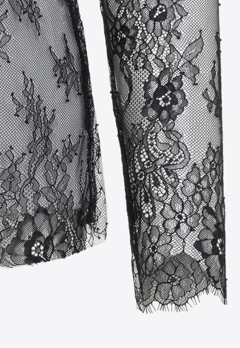 See-Through Floral Lace Top