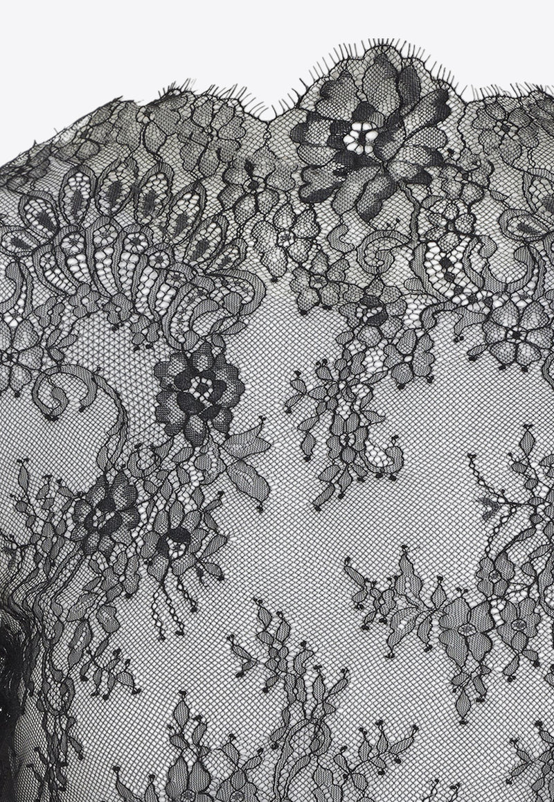 See-Through Floral Lace Top