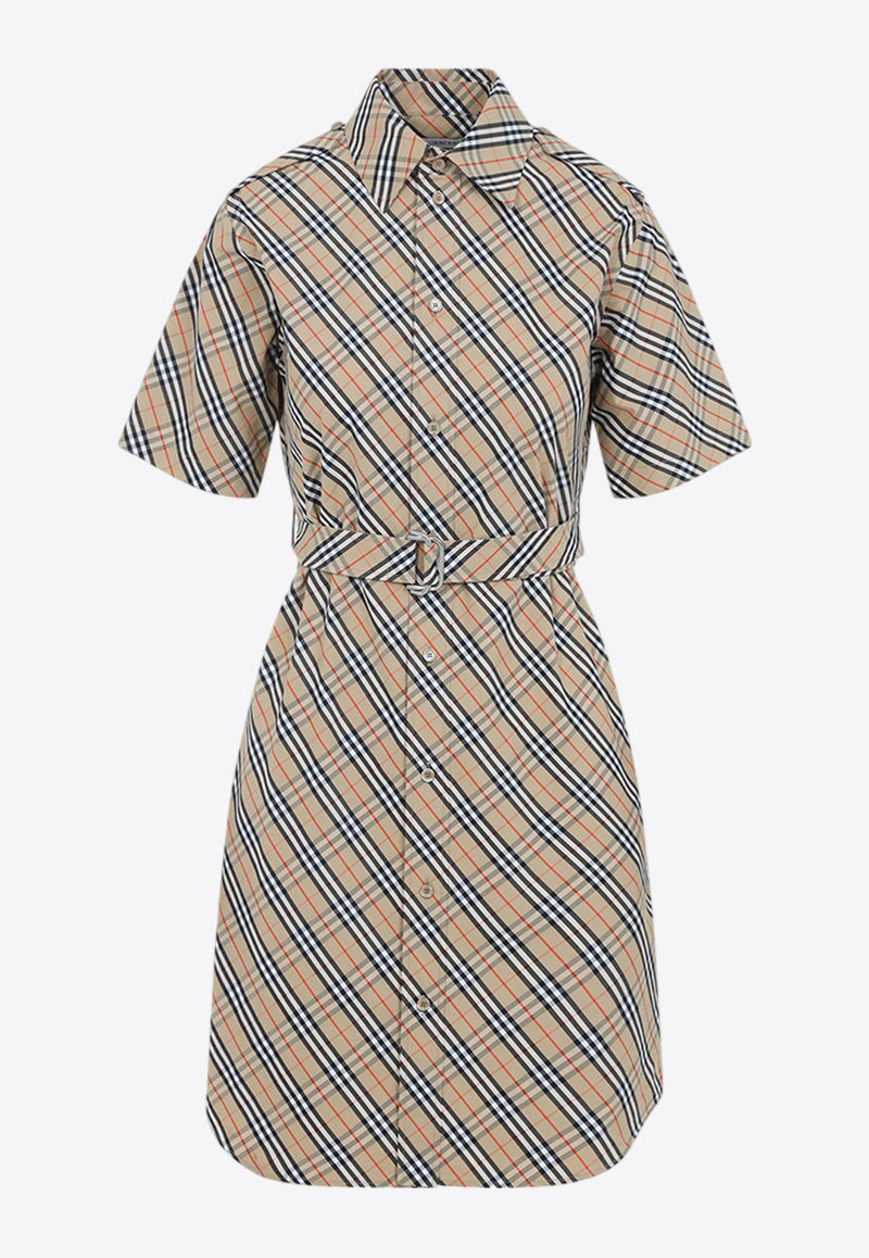 Checked Mini Shirt Dress
