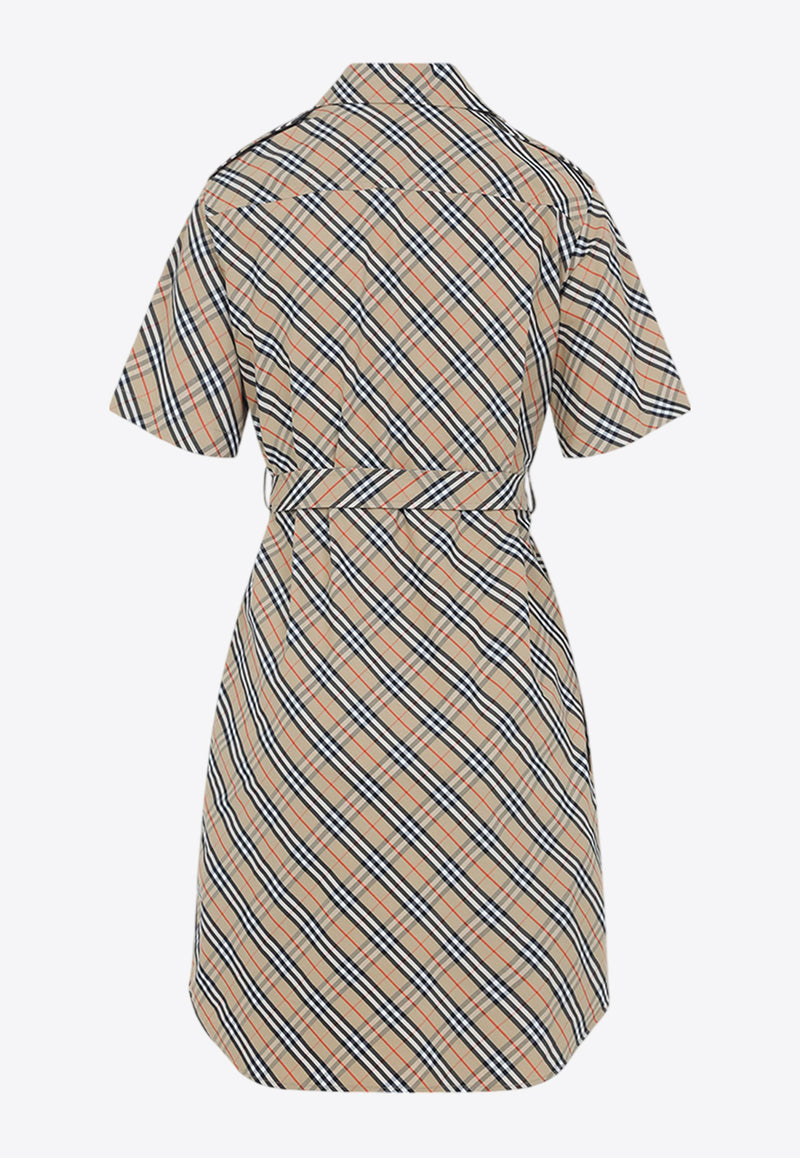 Checked Mini Shirt Dress