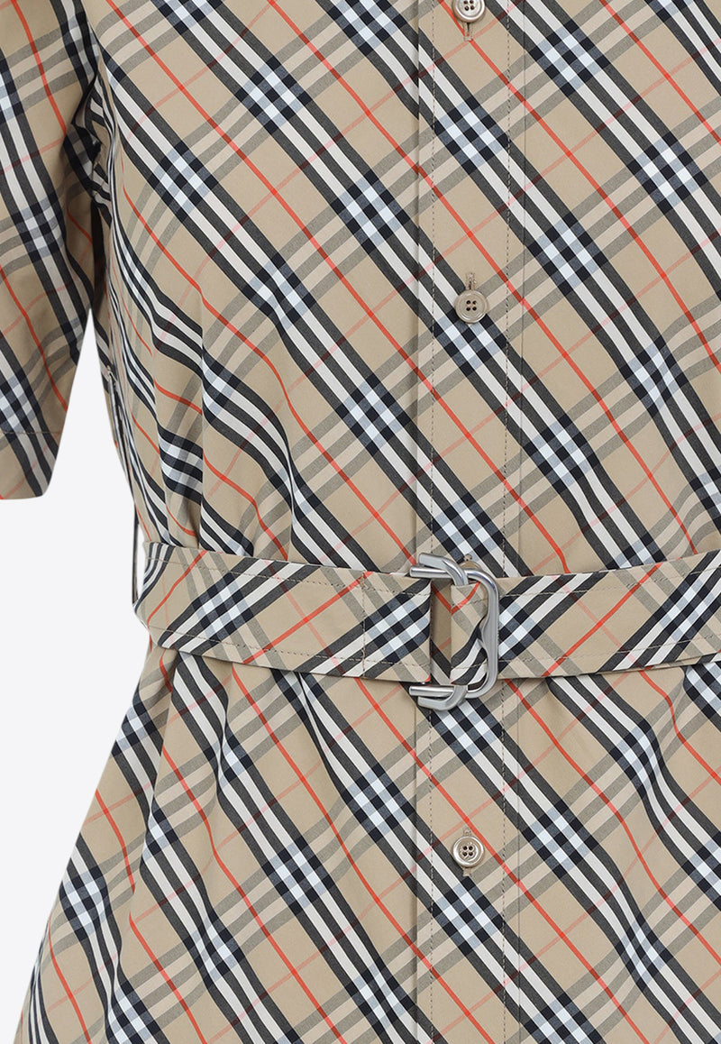 Checked Mini Shirt Dress