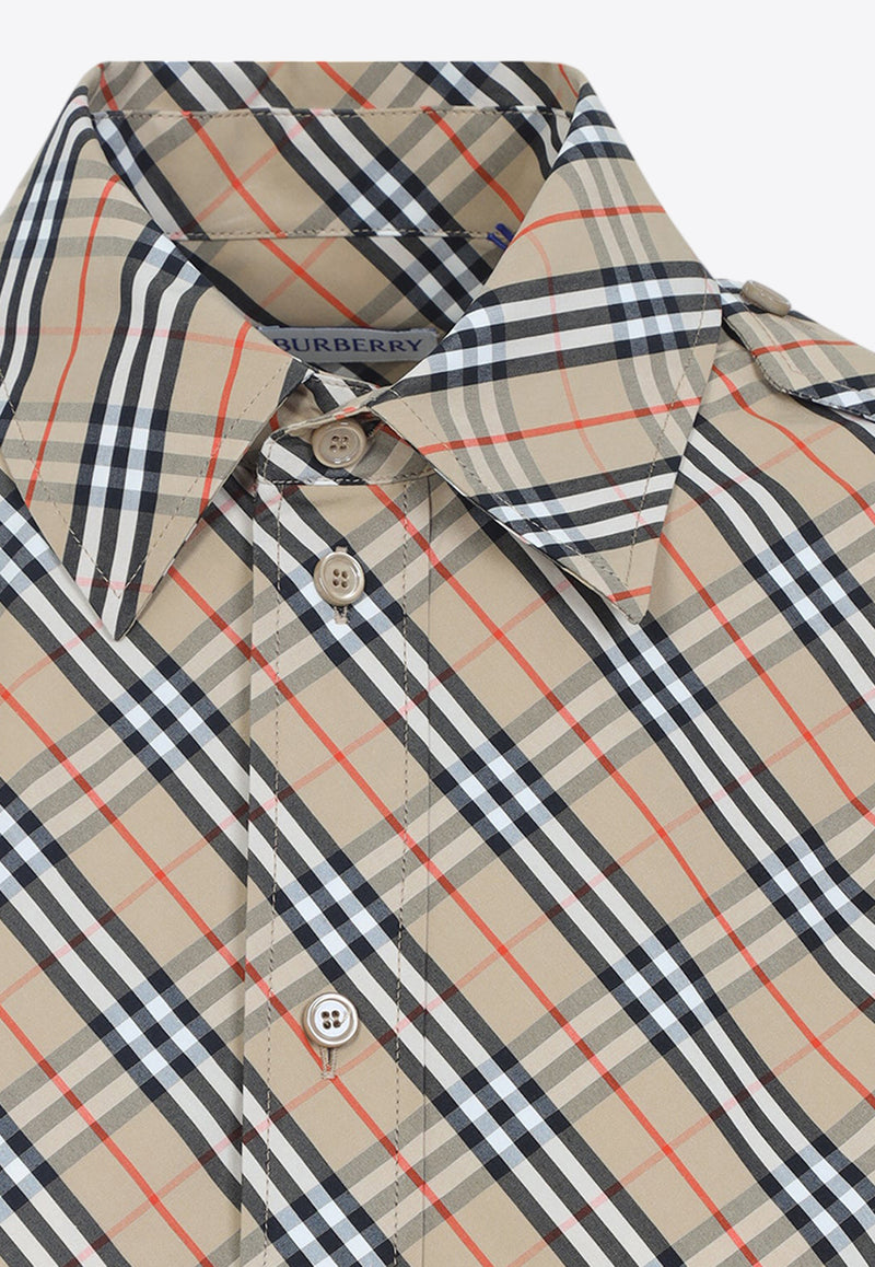 Checked Mini Shirt Dress