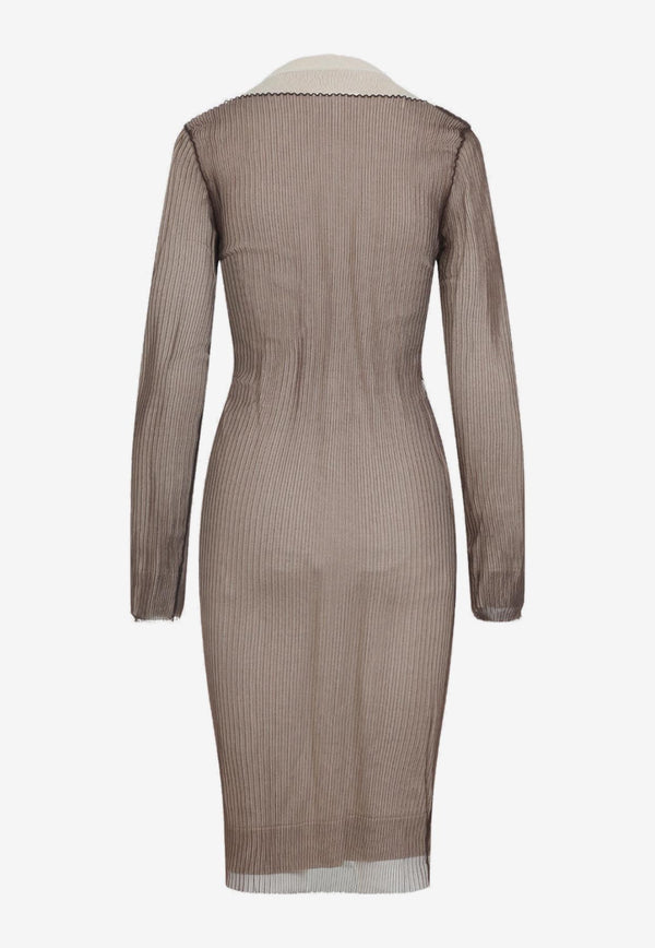Buttoned Knitted Wool-Blend Dress