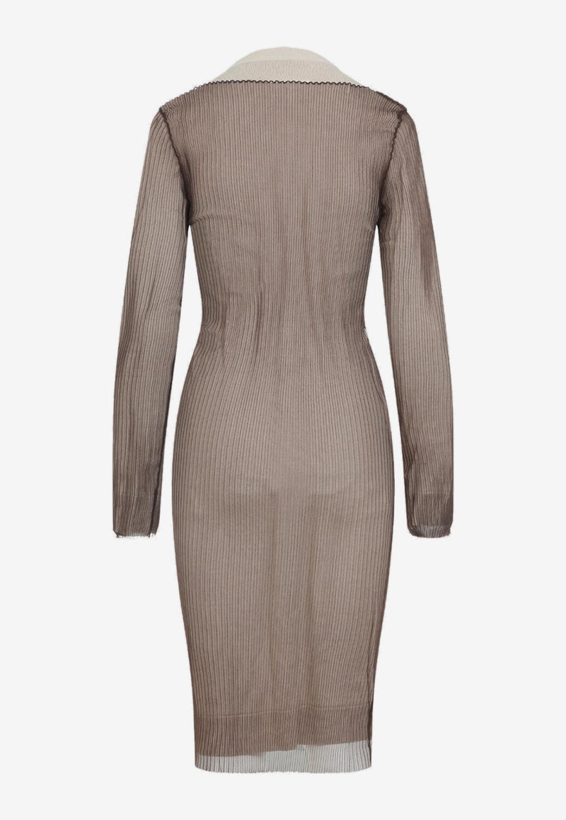 Buttoned Knitted Wool-Blend Dress