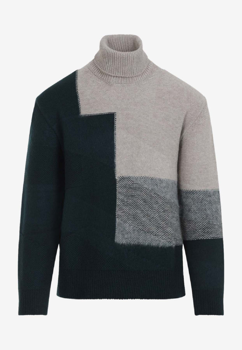 Intarsia Turtleneck Sweater