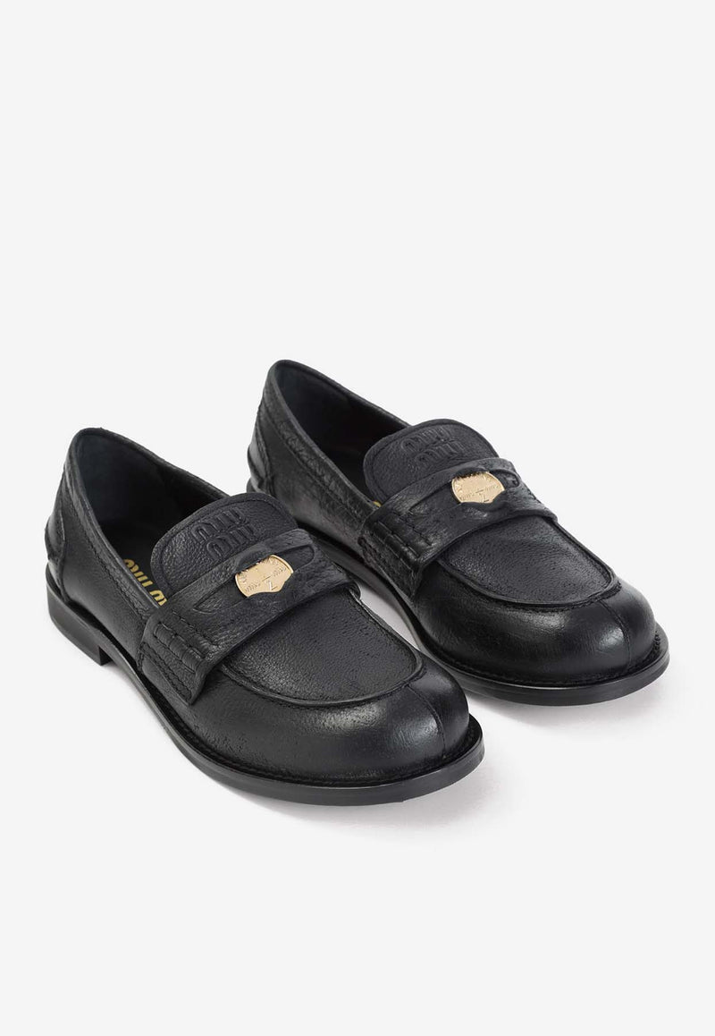 Logo Leather Loafers