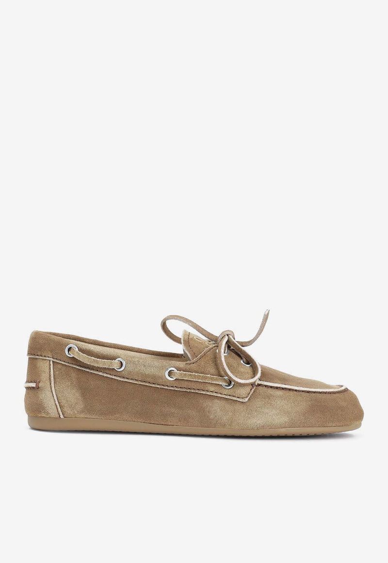 Logo Suede Loafers