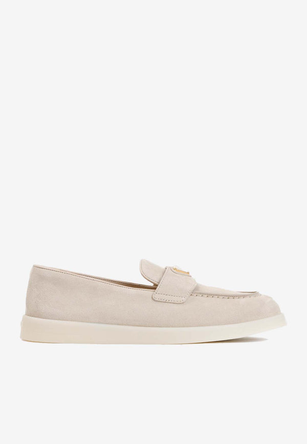 Logo Suede Loafers