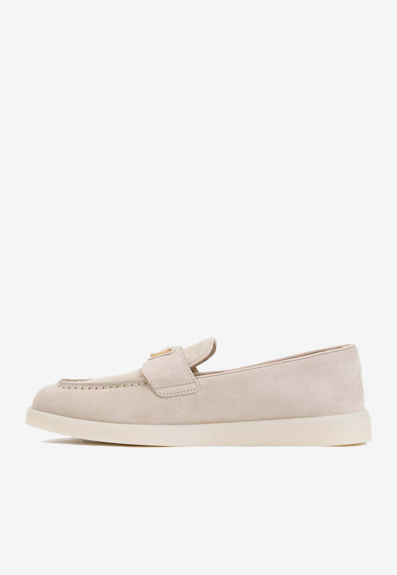 Logo Suede Loafers