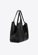 Medium T Timeless Grained Leather Tote Bag