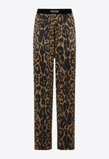 Leopard Print Silk Pants