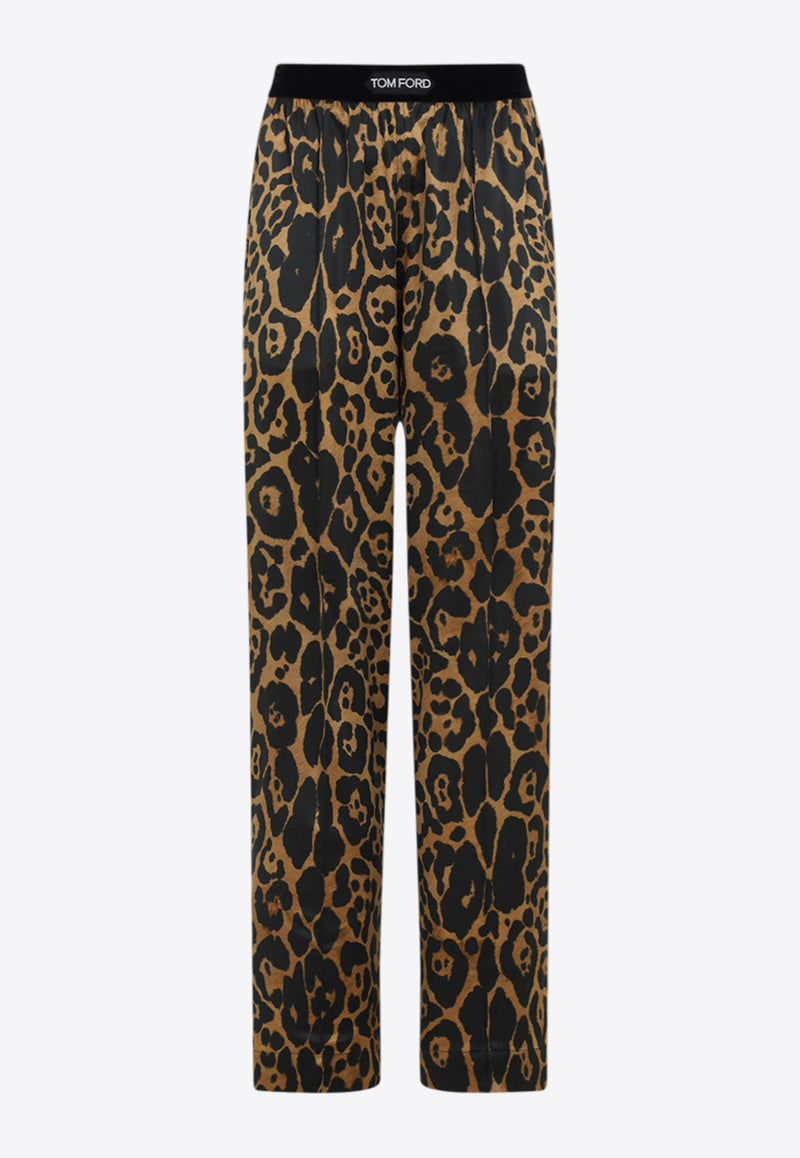 Leopard Print Silk Pants