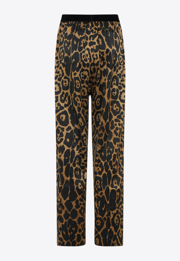 Leopard Print Silk Pants