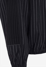 Striped Jacket with Embroidered-Logo