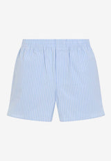 Striped Elastic-Waist Shorts