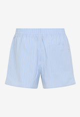 Striped Elastic-Waist Shorts