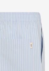 Striped Elastic-Waist Shorts