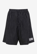 Mesh Pinstripe Track Shorts