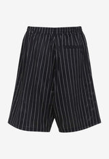 Mesh Pinstripe Track Shorts