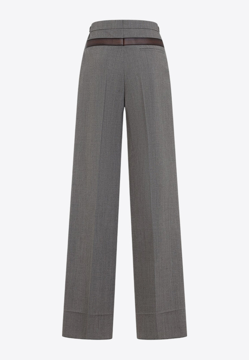 بنطال مُفصّل من مزيج الصوف بحزام