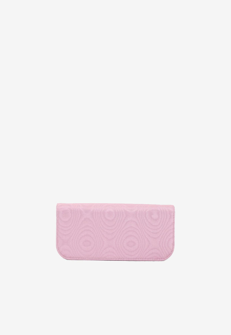 Locò Moiré Fabric Embellished VLogo Clutch