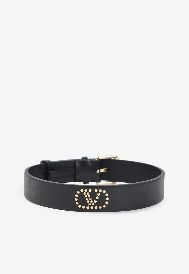 VLogo Leather Choker