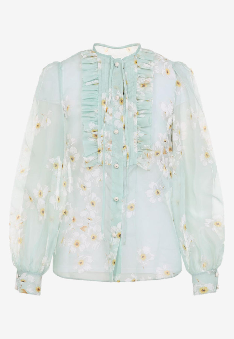 Floral Print Silk Blouse