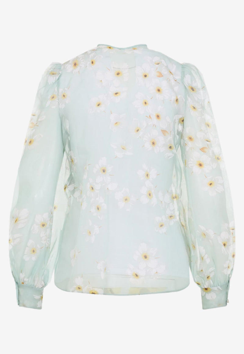 Floral Print Silk Blouse