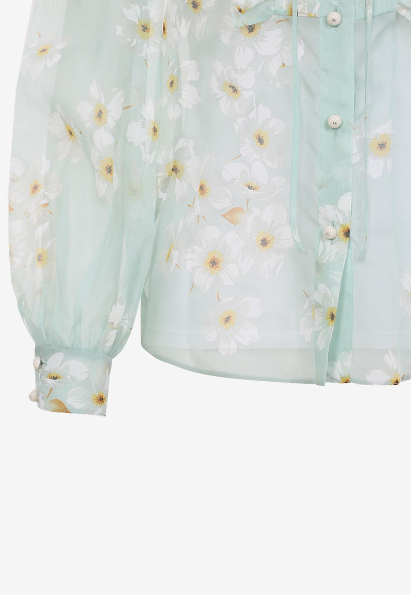 Floral Print Silk Blouse