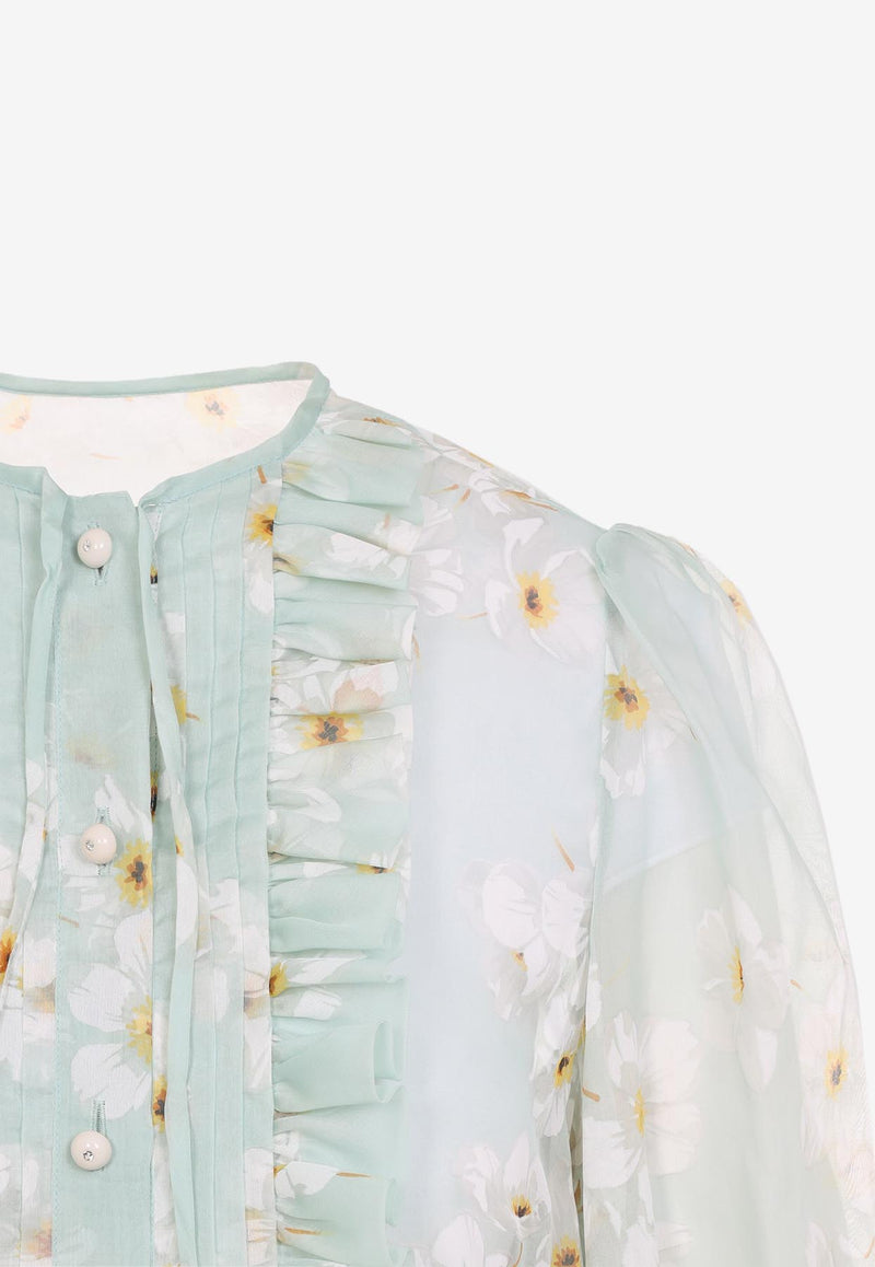 Floral Print Silk Blouse
