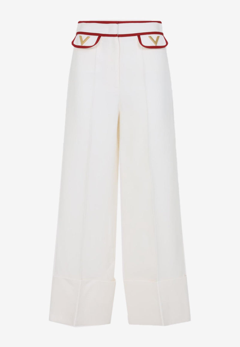 Crepe Couture Wide-Leg Pants
