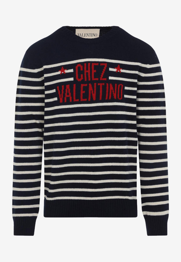 Logo Striped Wool Sweater