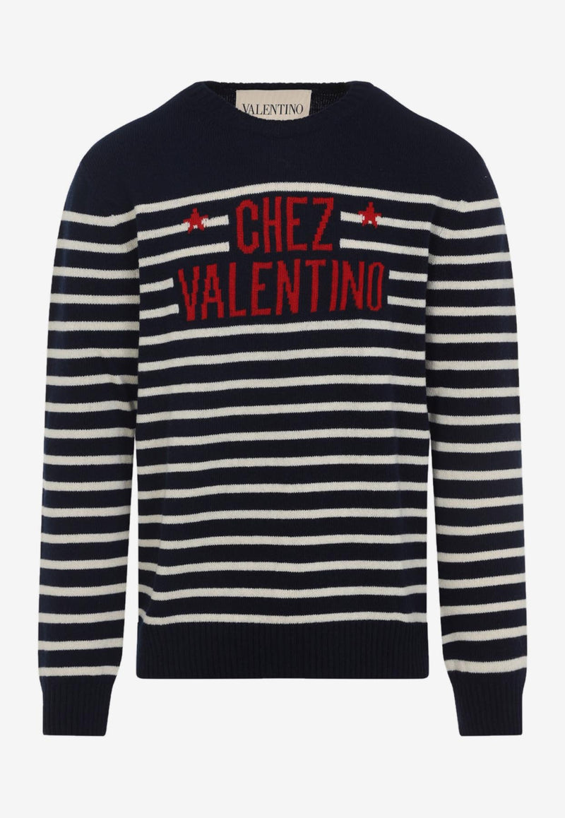 Logo Striped Wool Sweater
