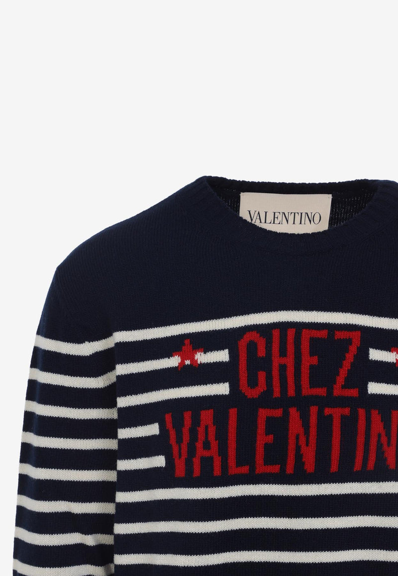 Logo Striped Wool Sweater