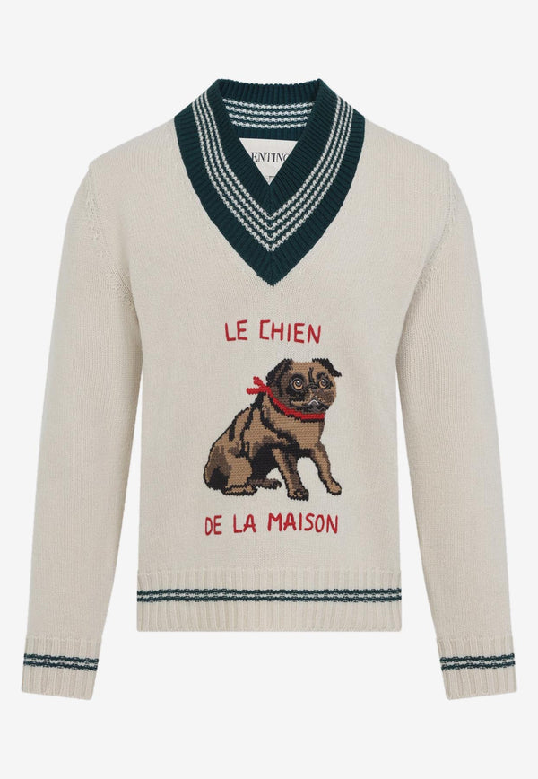 Le Chien de la Maison Jacquard Wool Sweater