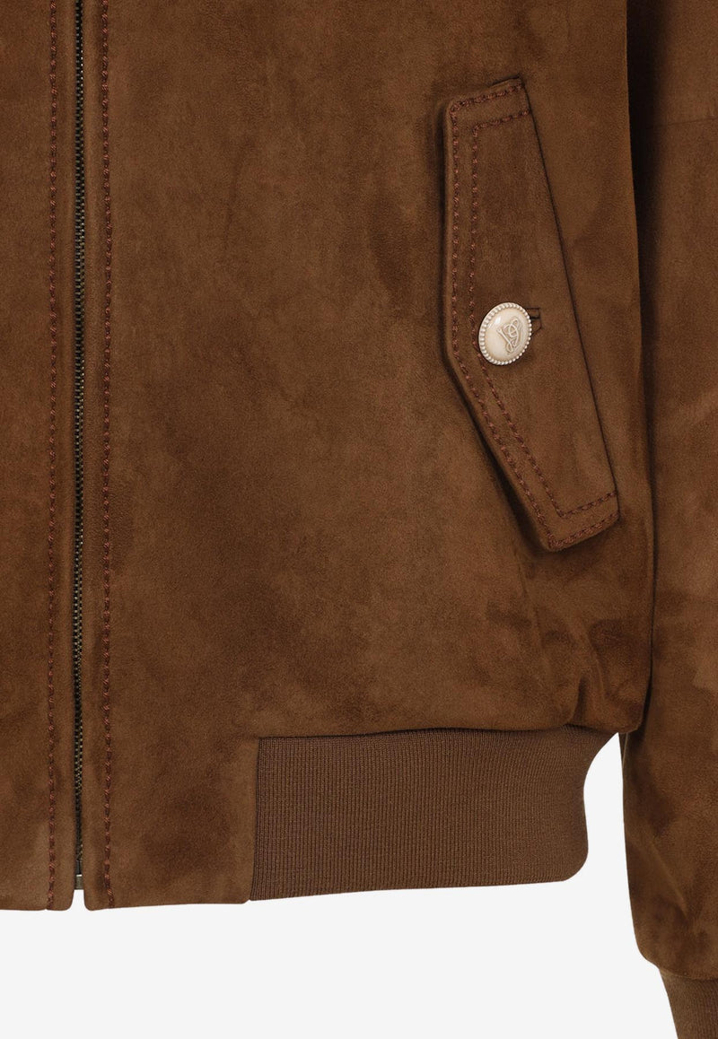 Suede Zip-Up Jacket