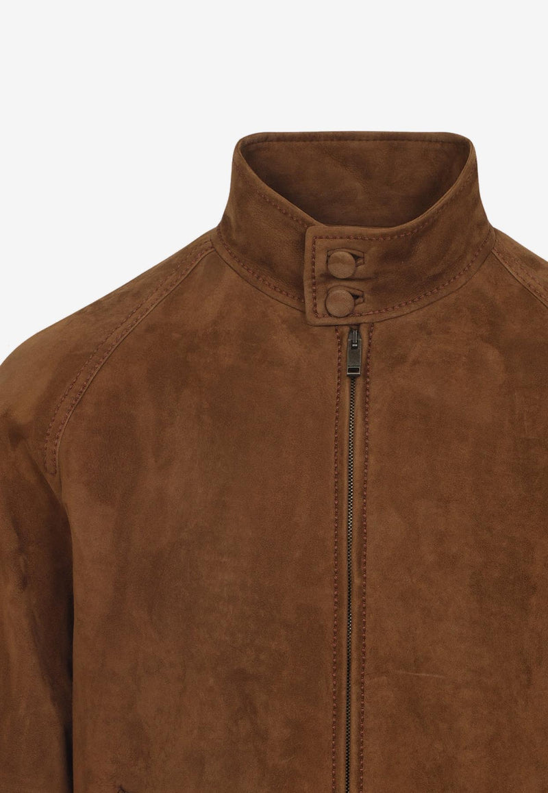 Suede Zip-Up Jacket